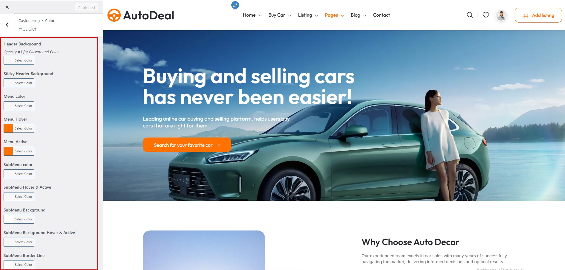 Autodeal - Car Dealer & Listing WordPress Theme
